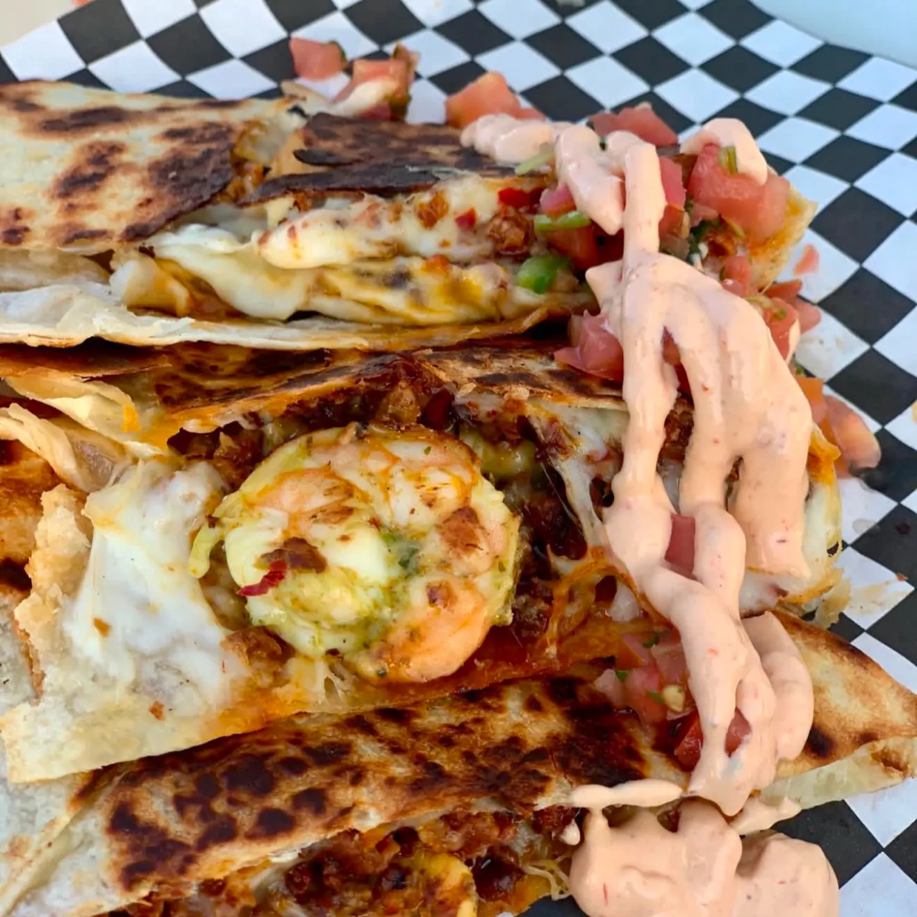 Shrimp and Chorizo Quesadilla